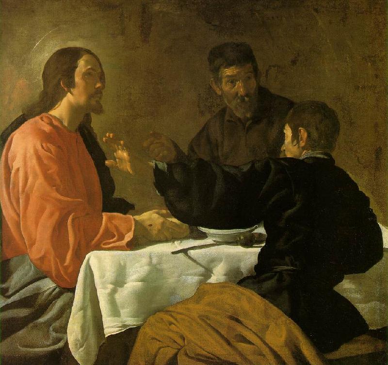 VELAZQUEZ, Diego Rodriguez de Silva y The Supper at Emmaus sg Germany oil painting art